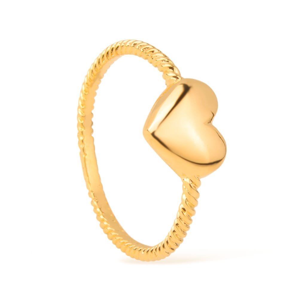 Anel de Falange Coração banhado a Ouro18k