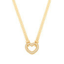 Chocker Dourada de Coração Vazado Crevejado com Zircônia