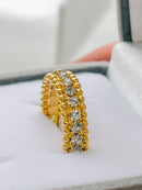 Anel Aparador Cravejado com Zircônias Banhado a Ouro18k