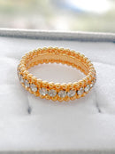 Anel Aparador Cravejado com Zircônias Banhado a Ouro18k