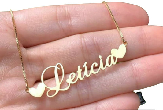 Cordão Personalizado com 2 Corações