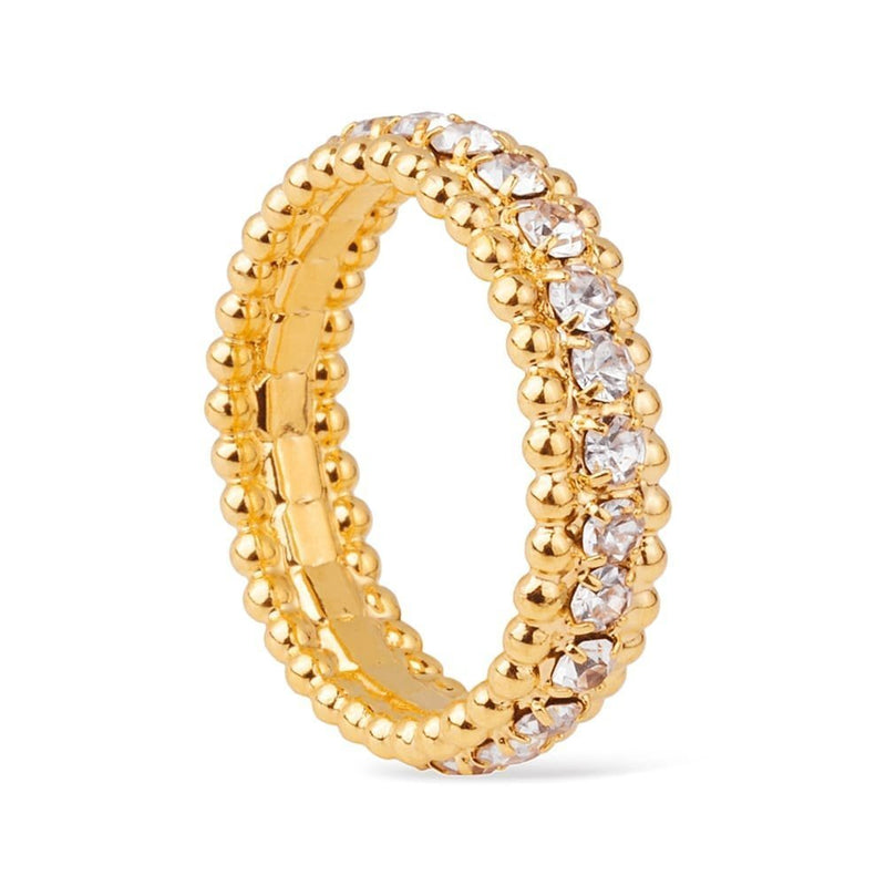 Anel Aparador Cravejado com Zircônias Banhado a Ouro18k