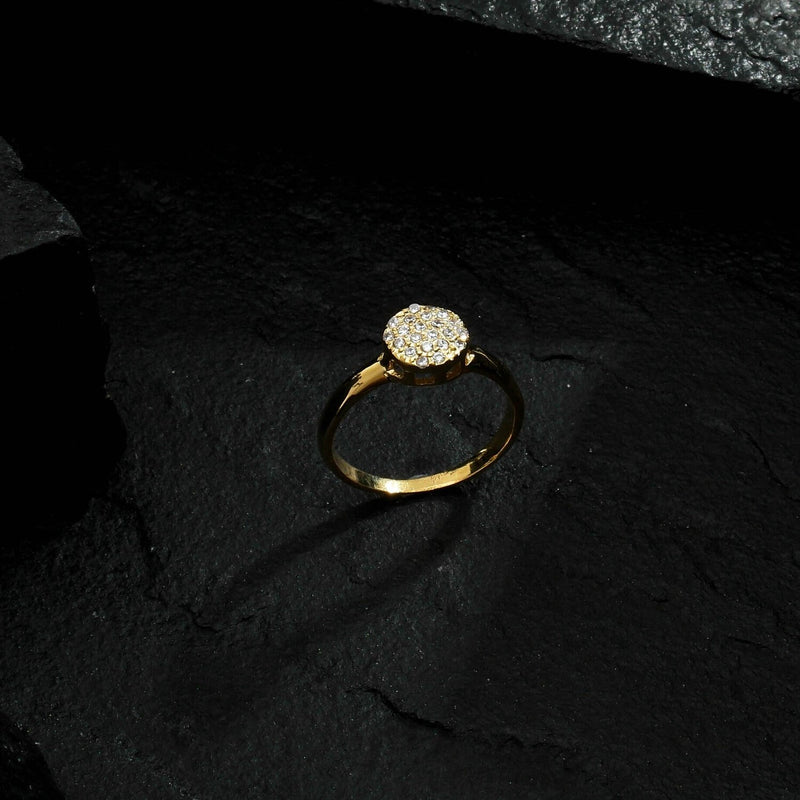Anel Chuveirinho Cravejado de Zircônia Banhado a Ouro18k