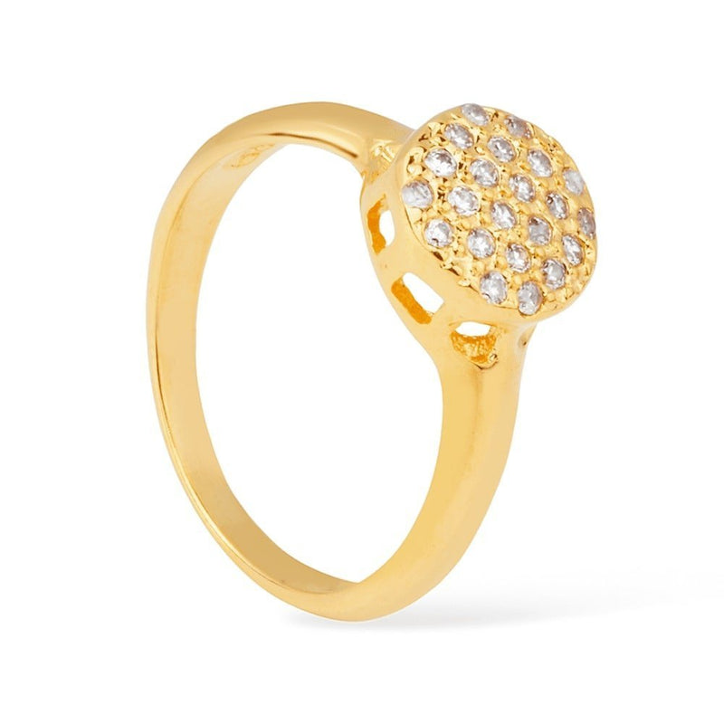Anel Chuveirinho Cravejado de Zircônia Banhado a Ouro18k