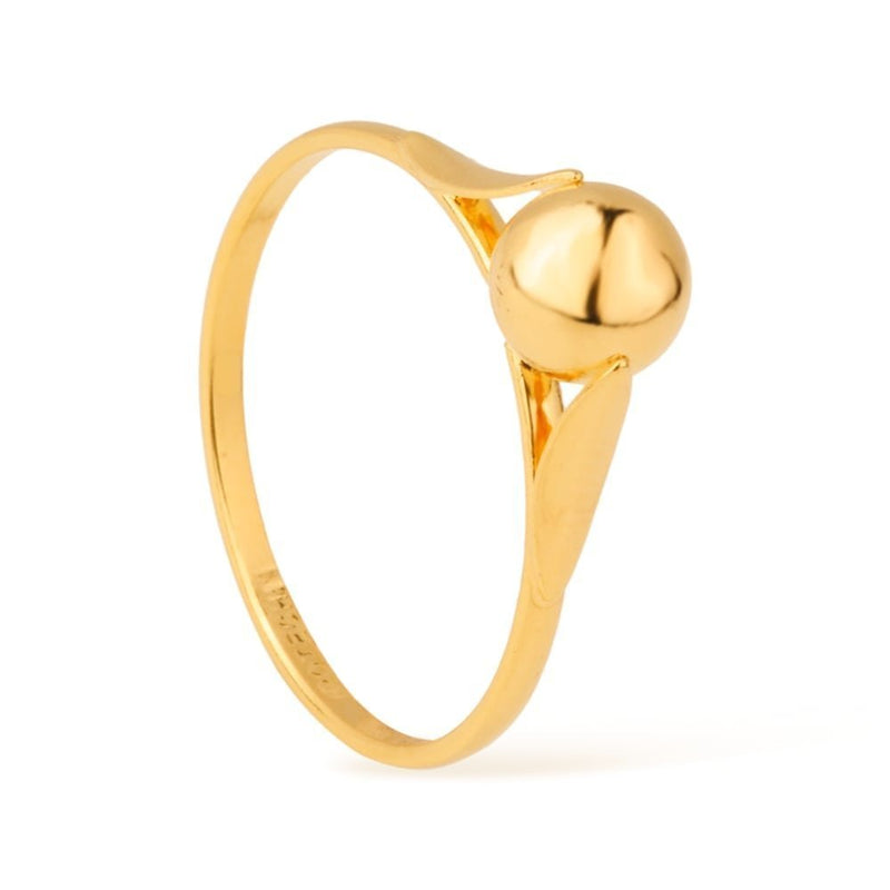 Anel Solitário com Bola Banhado a Ouro18k