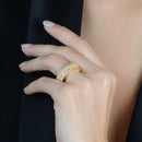 Anel Aparador Cravejado de Zircônia Banhado a Ouro18k