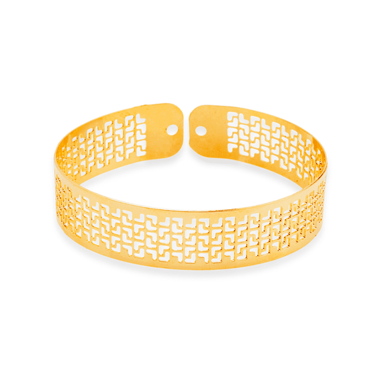 Bracelete de Renda Vazado banhado a Ouro 18k