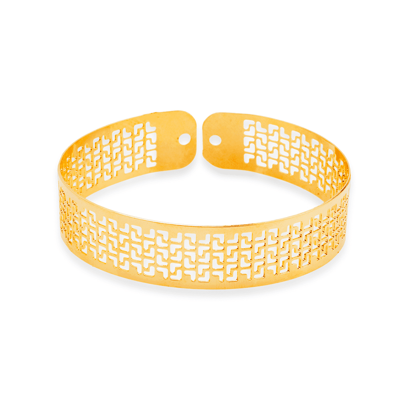 Bracelete de Renda Vazado banhado a Ouro 18k