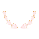 Brinco Dourado Ear Cuff Rosa Gota