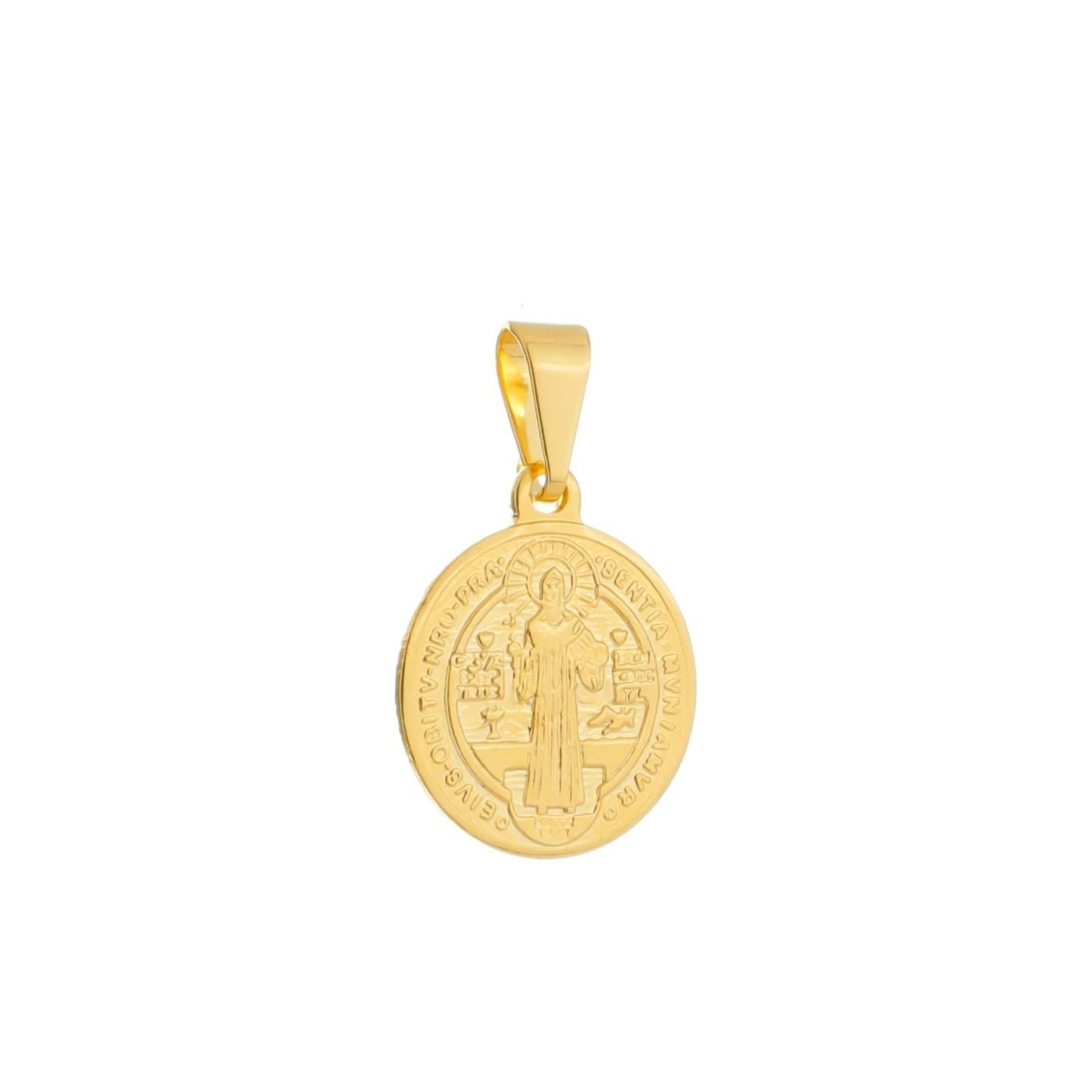 Pingente Dourado Medalha São Bento